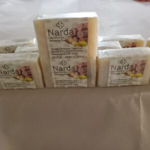 A group of bars of soap sitting on top of a table.